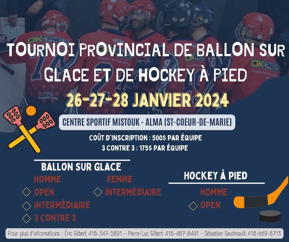 47ième édition du tournoi de ballon sur glace des Ancien(ne)s au CMR  St-Jean 